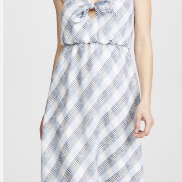 Joie Abiah Plaid Midi Dress 100% Silk Adjustable Spaghetti Straps Size L - Picture 6 of 11